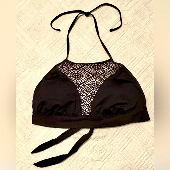 Mossimo bikini swim top - Large - black - lace netted area in front - Picture 2 of 10